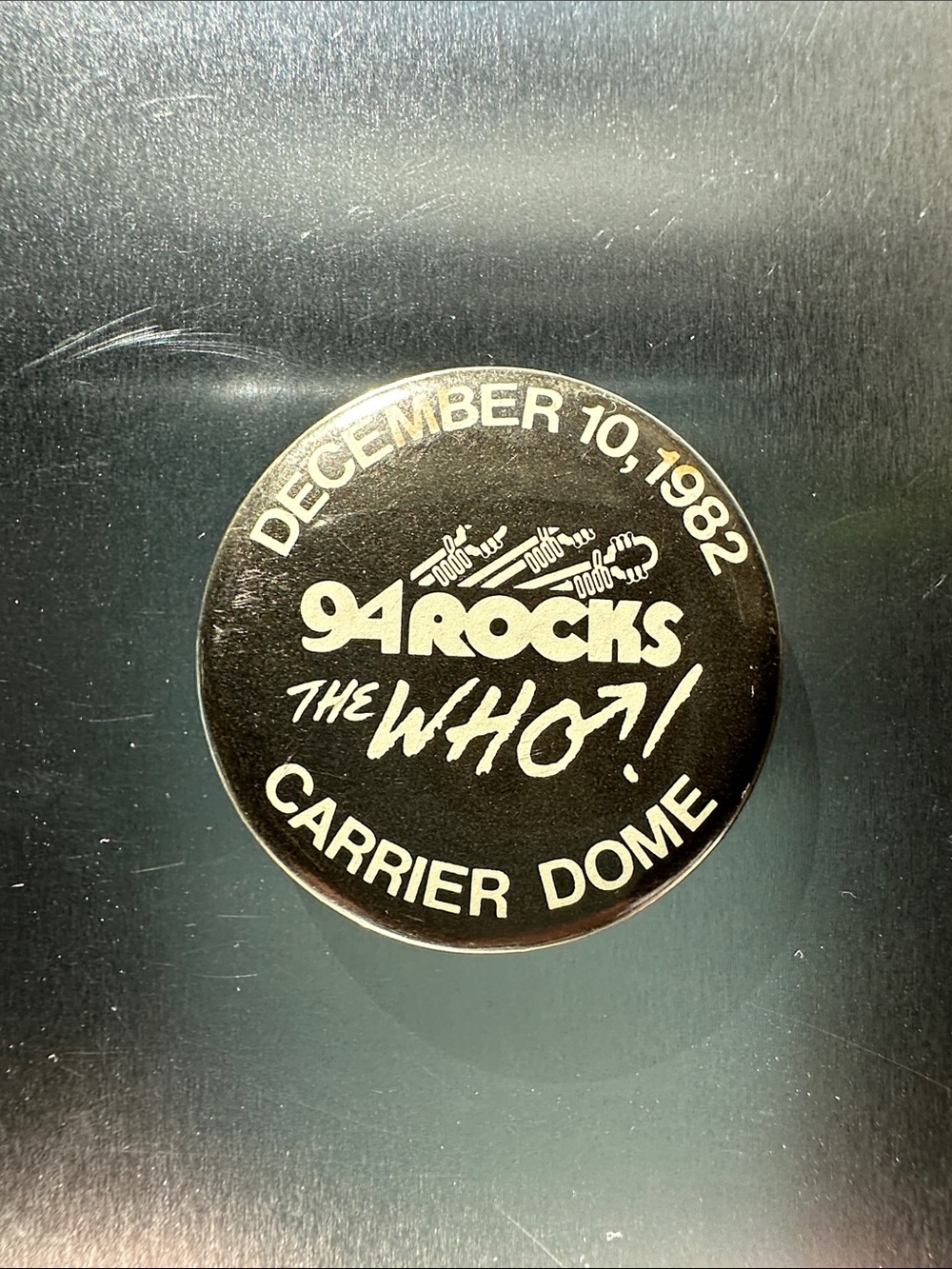“The Who” December 10, 1982 Carrier Dome Rock Memorabilia 94 Rocks Pin